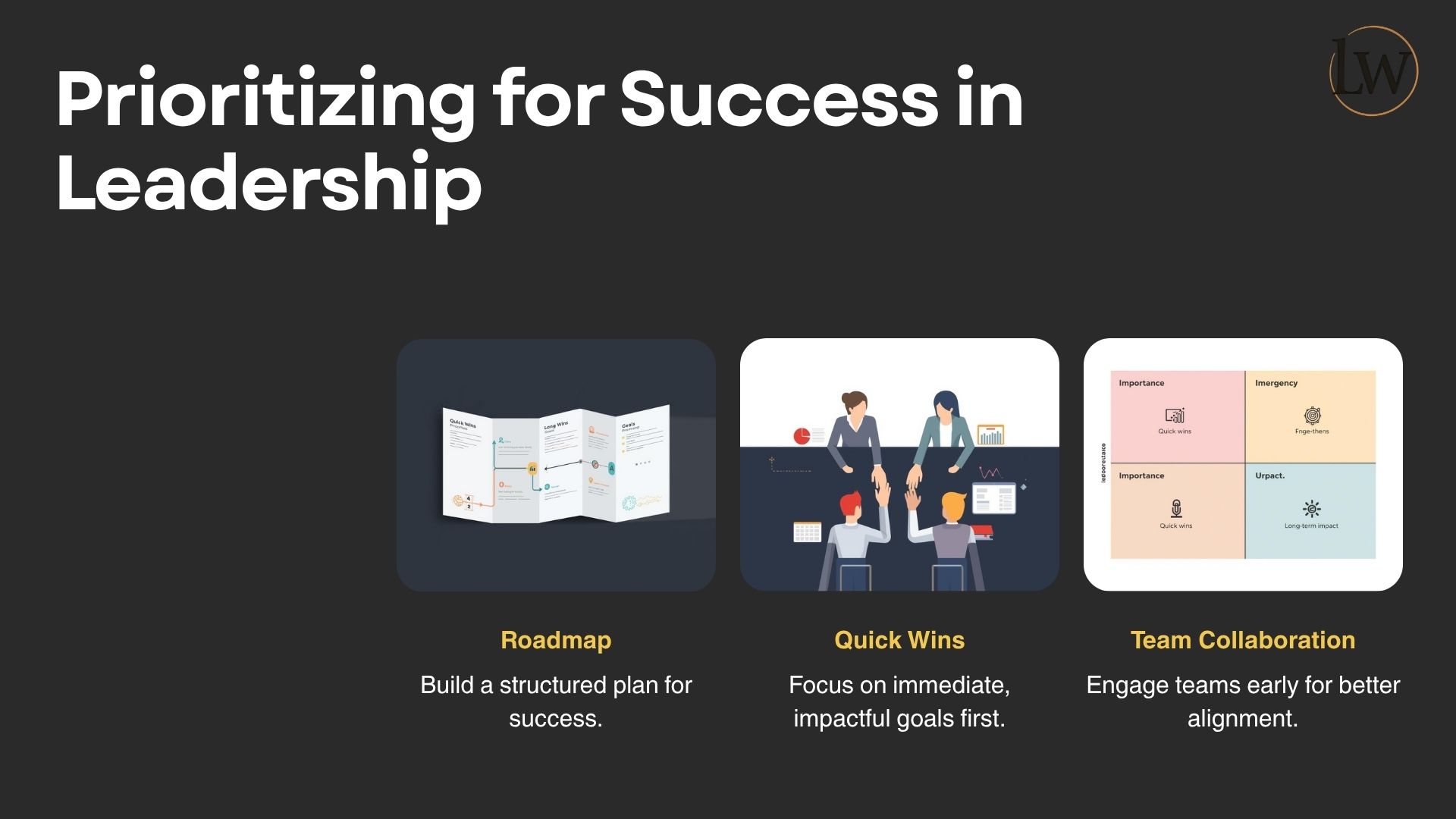 Prioritizing for Success in Leadership — Roadmap, Quick Wins, Team Collaboration